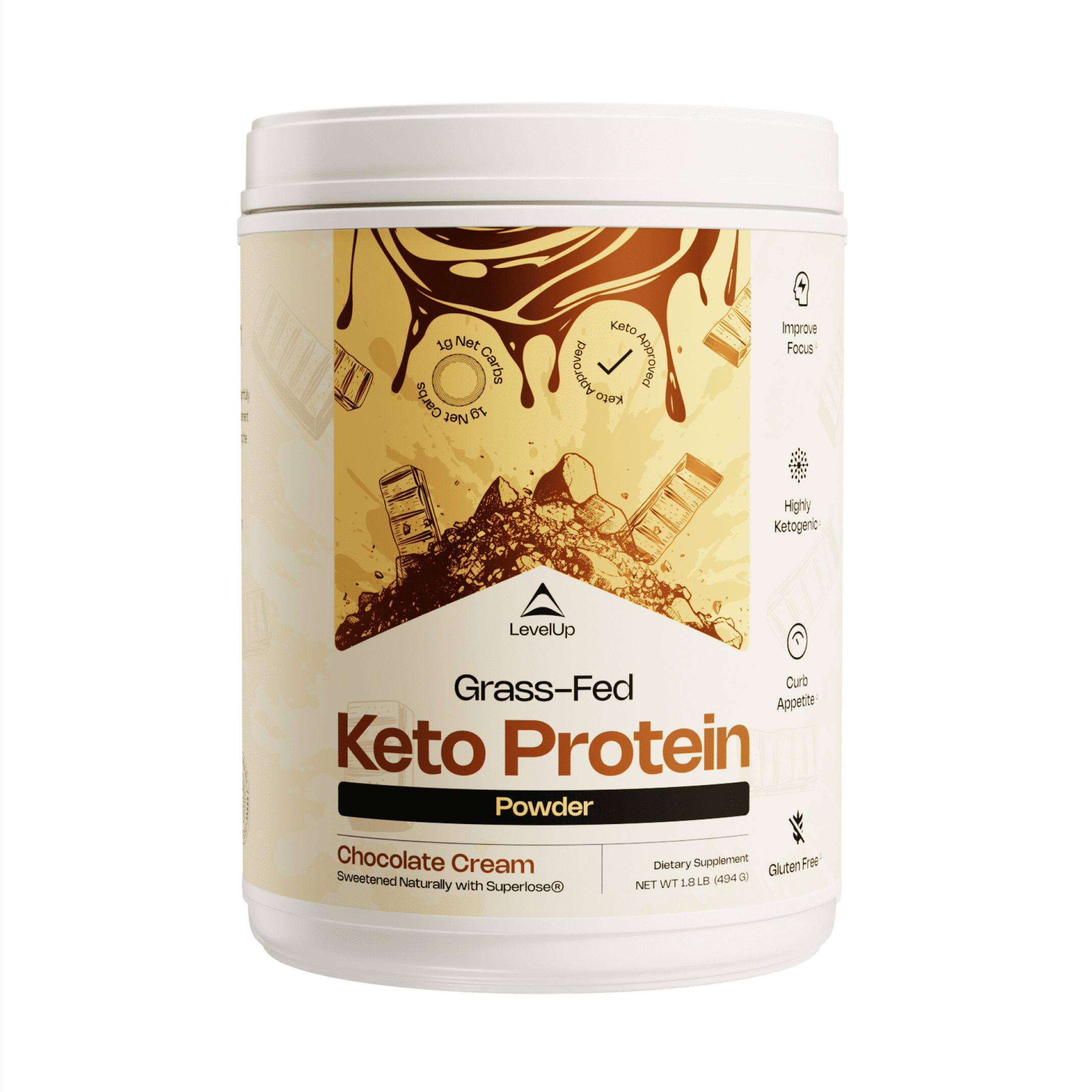 Grassfed Keto Protein Powder Collagen Peptides Pure C8 MCT Oil