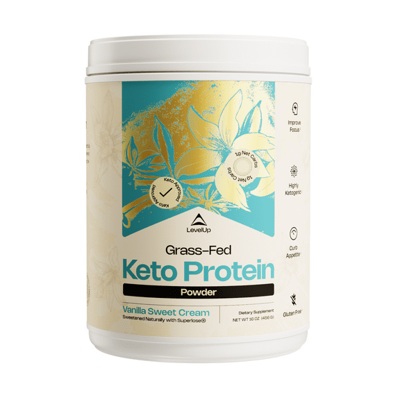 Grass-fed Keto Protein Powder: Collagen Peptides -  Whey Protein Isolate  (Vanilla Sweet Cream)