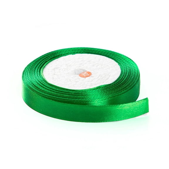 Grass green Satin Ribbon 2cm * 22.8m, Single Face Polyester Silk Fabric Hair String Ribbon for Craft, Flower Bouquets, Gift Wrapping, Wedding, Bow Making and Valentines Decoration