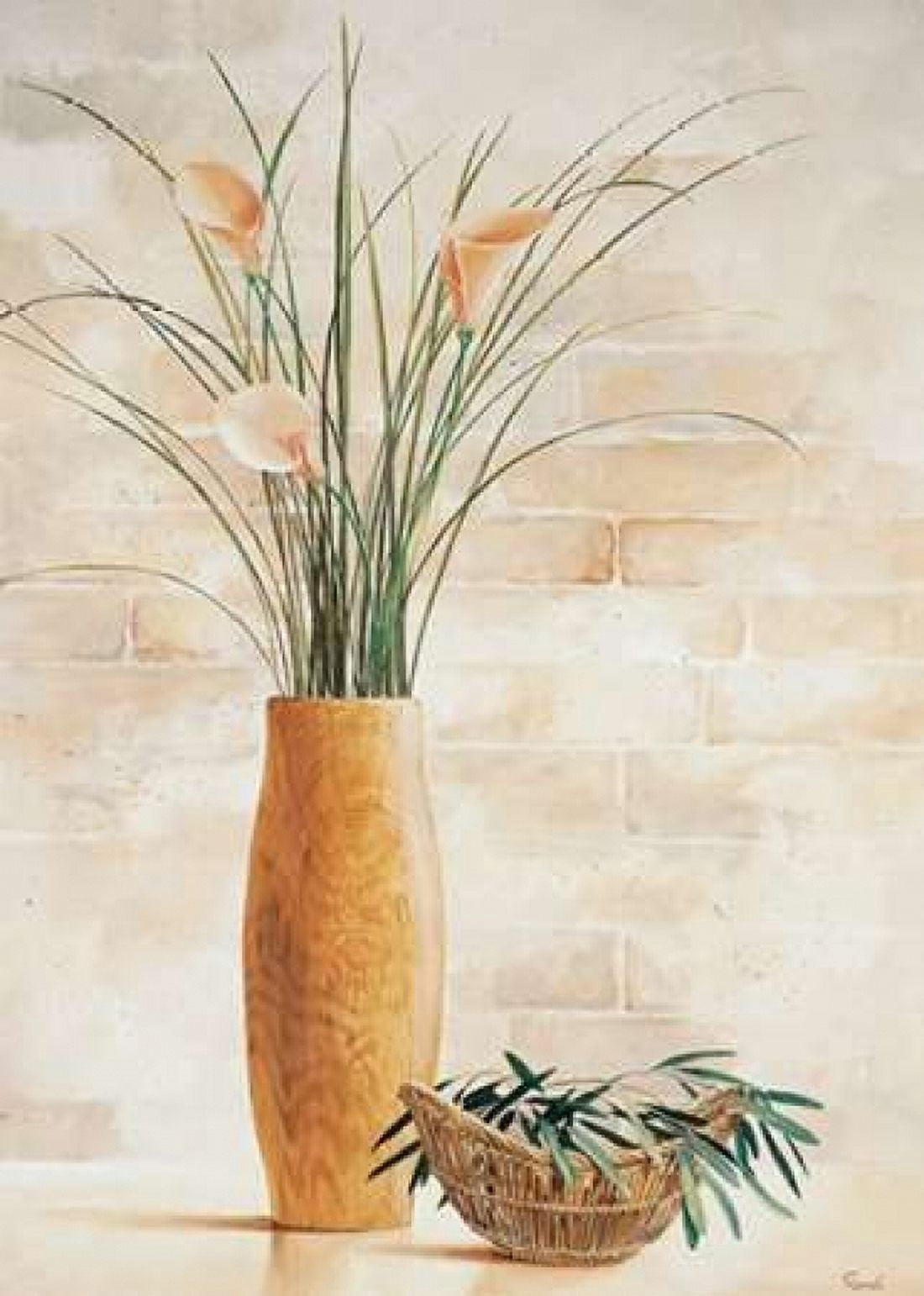Grass in vase II Canvas Art - Renee (20 x 28)