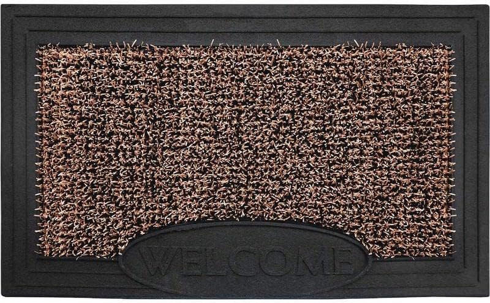 Mat Wo GrassWorx Genuine Astroturf 18 in. L X 30 in. W Black/Brown Welcome ...