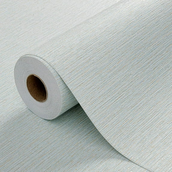 Grasscloth Peel and Stick Wallpaper 20.8"x394" Blue Thick Fabric Textured Linen Classic Faux Grassweave Neutral Removable Wallpaper Vinyl Film Roll for Home Use