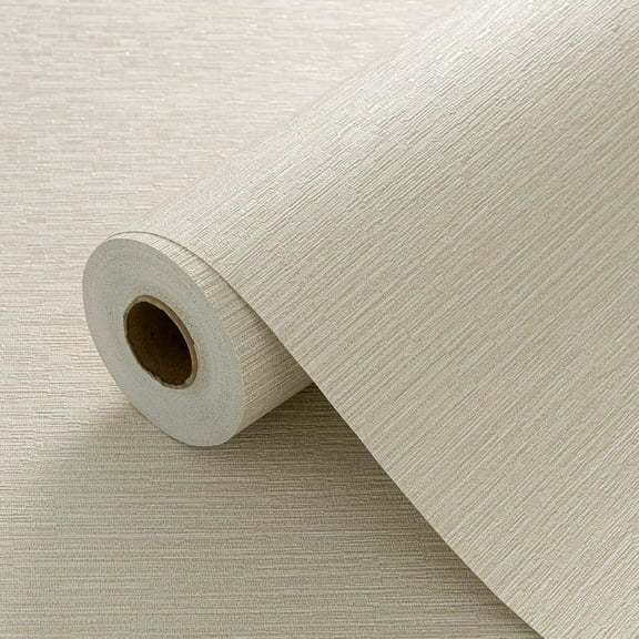 Grasscloth Peel and Stick Wallpaper 20.8"x394" Cream Thick Fabric Textured Linen Classic Faux Grassweave Neutral Removable Wallpaper Vinyl Film Roll for Home Use