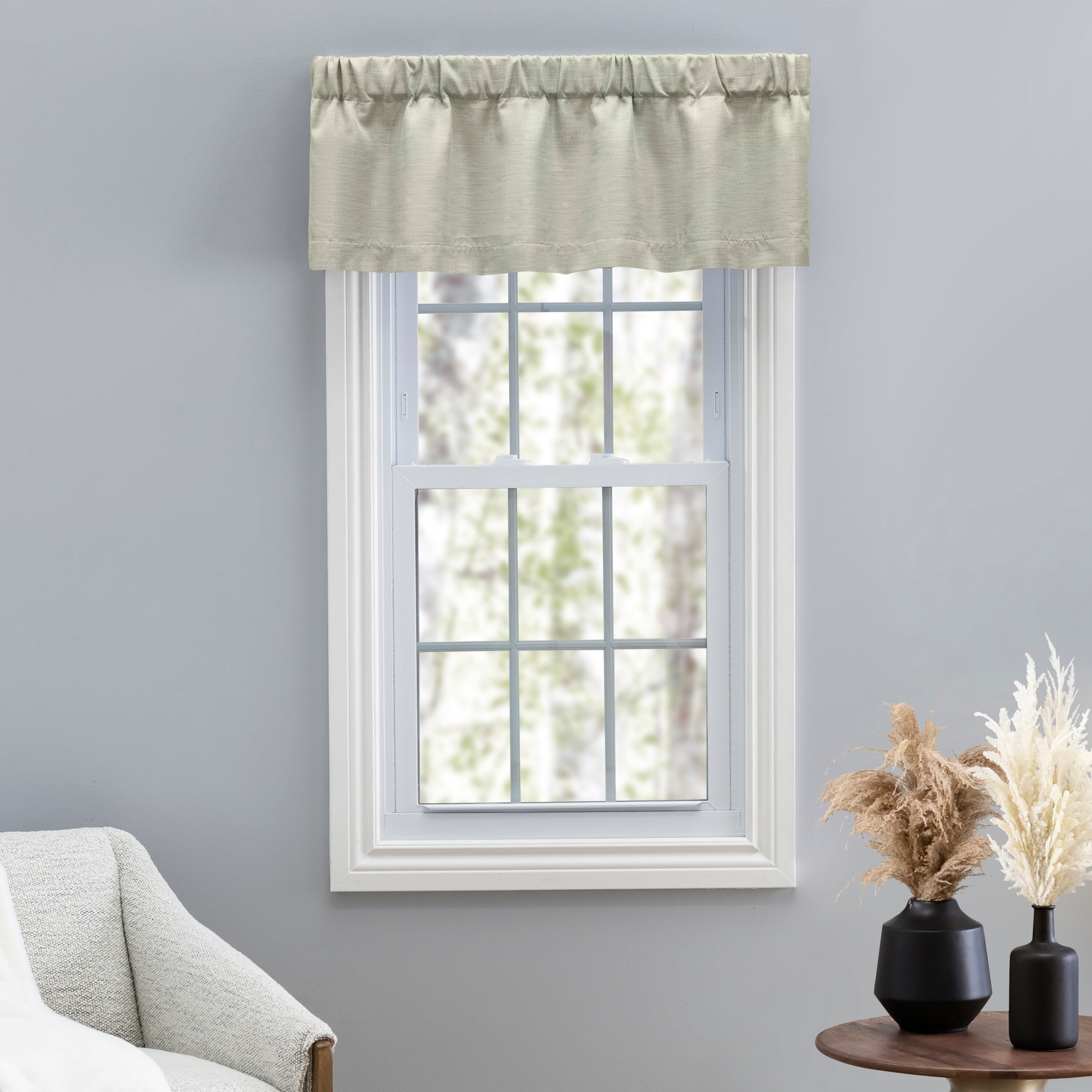 Sage Green Polyester Lined Rod Pocket Valance