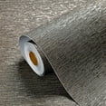 thumbnail image 1 of Grasscloth Wallpaper Peel and Stick 20.9in X 393in Fabric Contact Paper Wall Paper Textured Wallpaper Horizontal Stripes Look Self-Adhesive Thick Vinyl Embossed (Dark Brown), 1 of 15