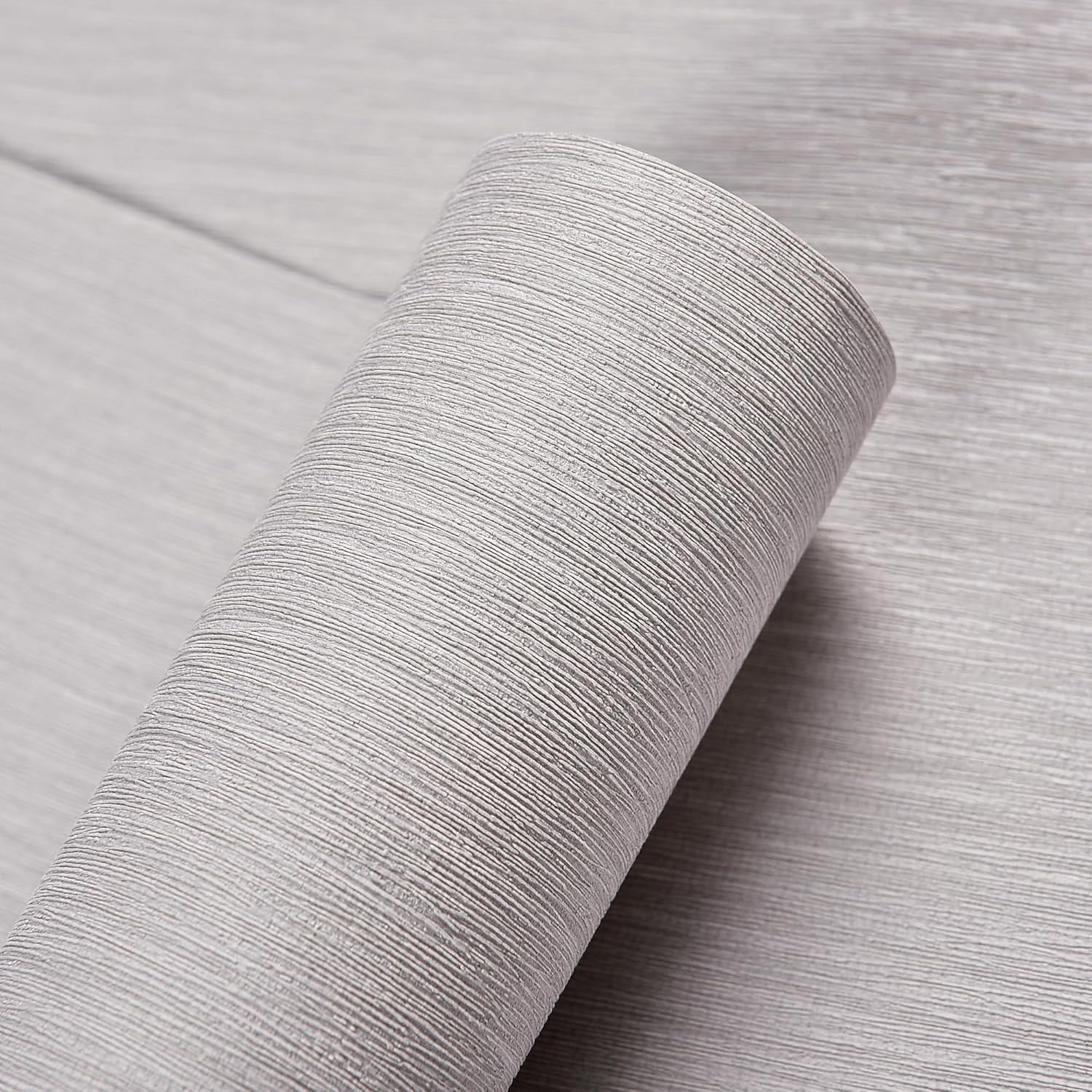 Grasscloth Wallpaper Peel and Stick 20.9in X 393in Fabric Contact Paper Wall Paper Textured Wallpaper Vertical Stripes Look Self-Adhesive Thick Vinyl Embossed Film