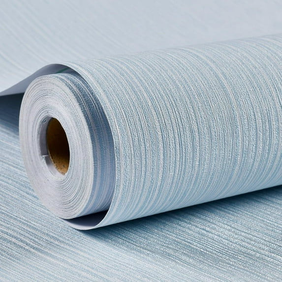 Grasscloth Wallpaper Textured 24in X 393in Fabric Contact Paper Light Blue Wall Paper Textured Linen Peel and Stick Self-Adhesive Thick Vinyl Embossed Film Wallpaper