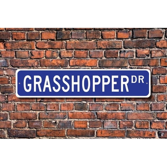 Grasshopper Grasshopper Gift Grasshopper Sign Grasshopper decor Grasshopper lover insect Metal Aluminum Sign - Size: 16 x 4 Inches