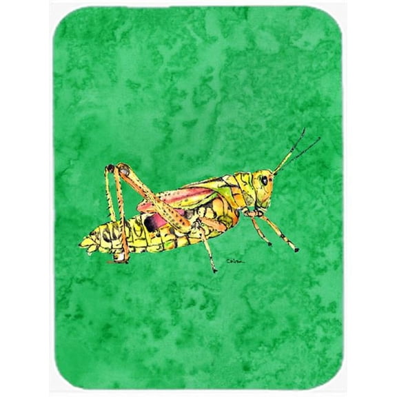 Grasshopper On Green Glass Cutting Board - Large
