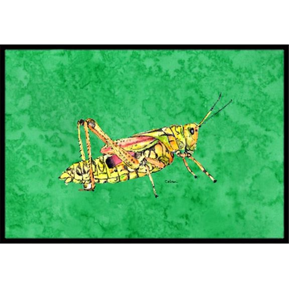 Grasshopper On Green Indoor Or Outdoor Doormat - Green - 24 x 36 in.