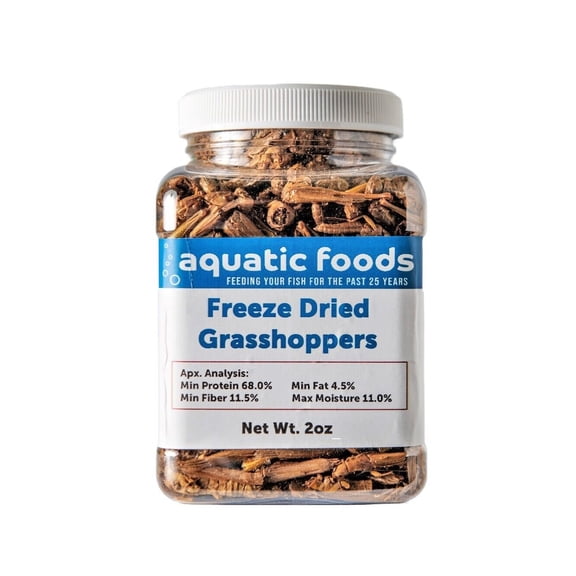 Grasshoppers - Freeze Dried Grasshoppers for Tropical Fish, Reptiles, Turtles, Tortoises Frogs, Hamsters, Birds, Rodents…2oz Small Jar