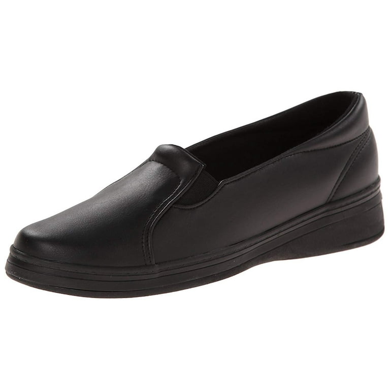 Grasshoppers Women's Jensen Stretch Smooth Slip-On Sneaker,Black