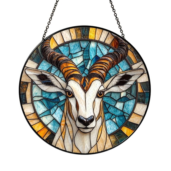 Grassland Animal Window Hanging – Gazelle Stained Glass Look Art