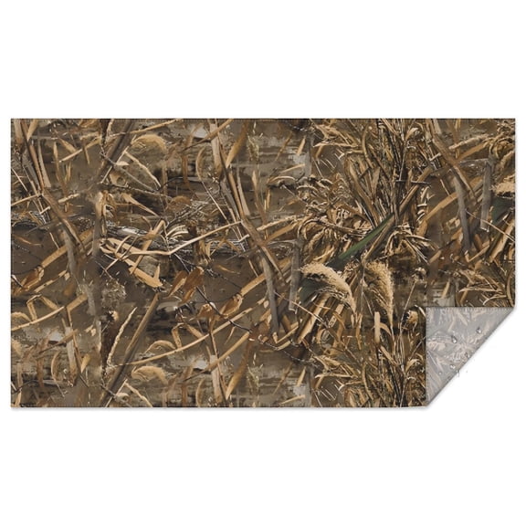 Grassland Camo Brown Plants Pattern Rectangle Tablecloth 60"x102",Waterproof Polyester Rectangle Table Cloth, Wipeable Spillproof Polyester Tablecloth for Dining, Camping, Indoor and Outdoor
