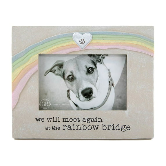 Grasslands Road 4x6 Picture Frame Rainbow Bridge Dog Pet Loss Memorial Photo