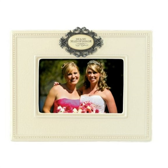 Grasslands Road "Me and My Maid of Honor" Photo Frame, 4 by 6-Inch, Creme, Ceramic, Gift Boxed