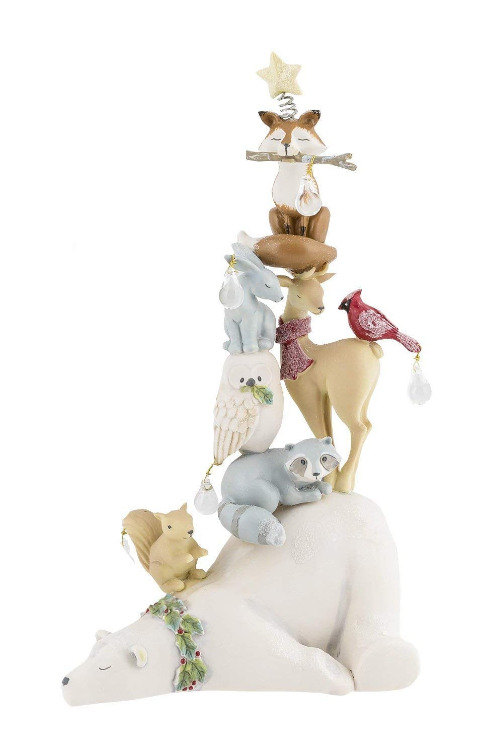Grasslands Road Winter Wilderness Stacked Animal Christmas Figurine, 11
