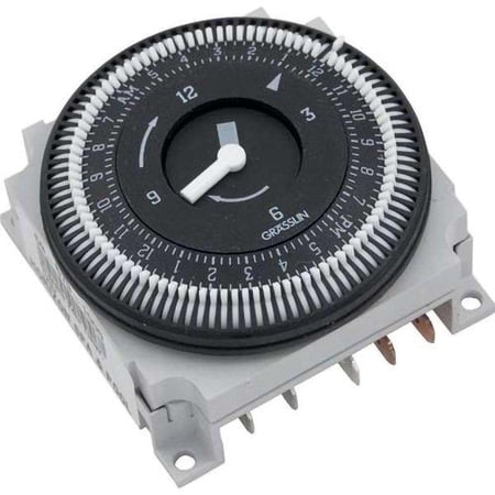 Grasslin 24 hr Spa Time Clock, SPDT 120V, Panel Mount FM/1 STUZ 120V