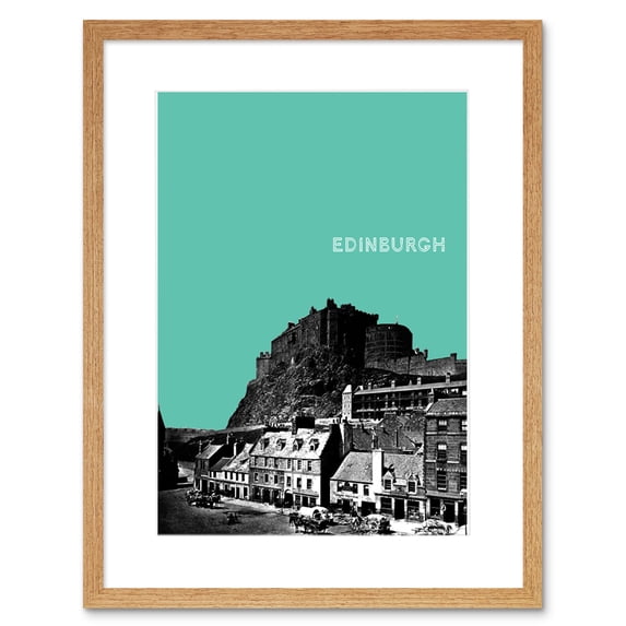 Grassmarket Edinburgh Scotland Scottish Landmark Teal Framed Art Print