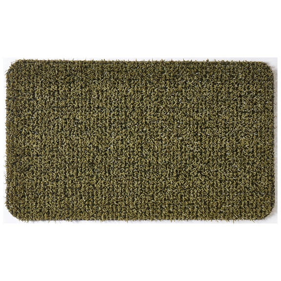 GrassWorx Flair Medium 18 in. W X 30 in. L Green Astroturf Door Mat