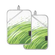 Grassy Hillside 7x9.8in Pot Holder Set Heat-Resistant Oven Hot Pads Durable with Storage Loop