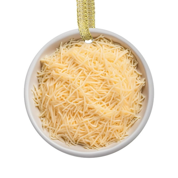 Grated Cheese Gift Cheese Mozzarella Favorite Food Lovers Foodie Novelty Holiday Christmas Ornament Xmas Tree Gift (Flat Design Printed on Ceramic, NOT 3D)