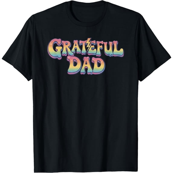 Grateful Dad Retro Rainbow Lettering Grateful Dad T-Shirt - Walmart.com