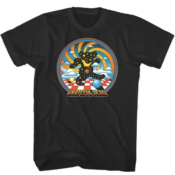 Grateful De@d Space Bear T Shirt Menās Rock Music Classic Band Tee Black S-5XL