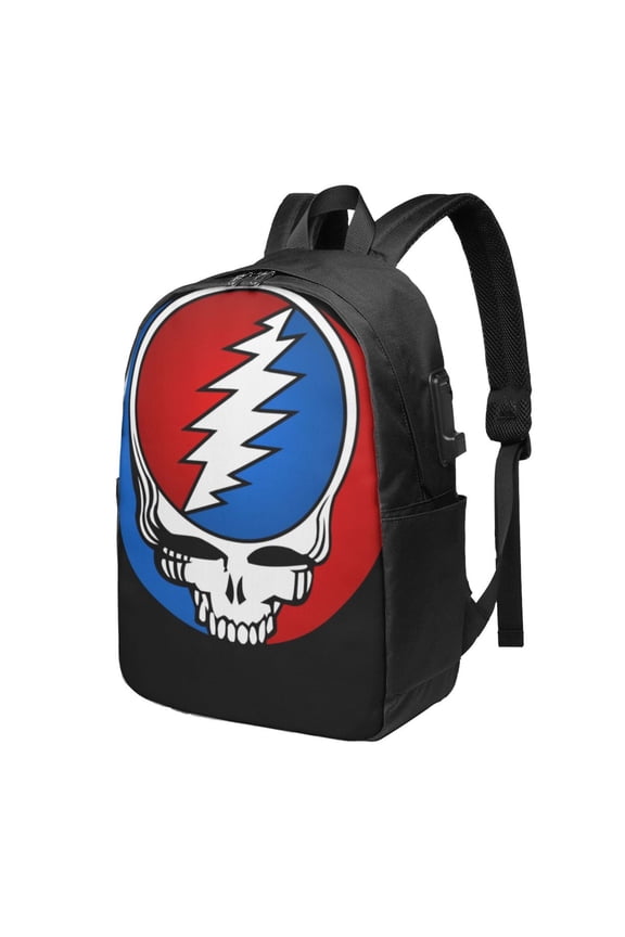 Grateful Dead Backpack Fashion Travel Backpack Laptop Backpack 17 Inch External Usb Interface Headphone Line Interface