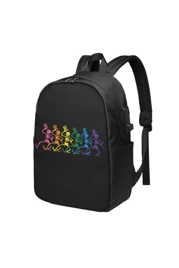 Grateful Dead Backpack Fashion Travel Backpack Laptop Backpack 17 Inch External Usb Interface Headphone Line Interface