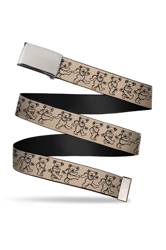 Adjustable Belt, Clamp Buckle, Cut-to-Fit, Dancing Bears Hemp Black