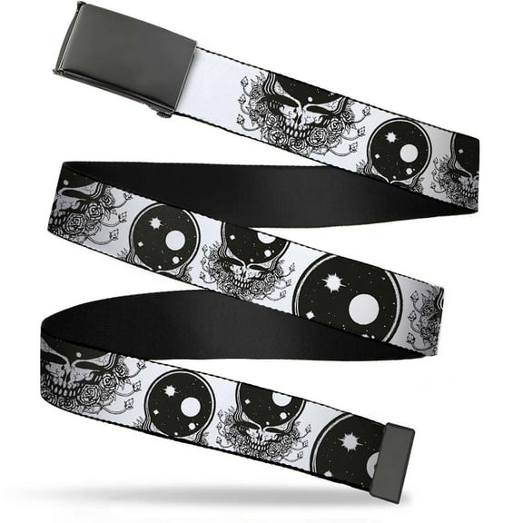 Adjustable Belt, Clamp Buckle, Cut-to-Fit, Space Your Face White Black