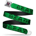 thumbnail image 1 of Grateful Dead Belt, Seatbelt Buckle Belt, Grateful Dead Text Skull Roses Green, 30 to 44 Inches, 1 of 9