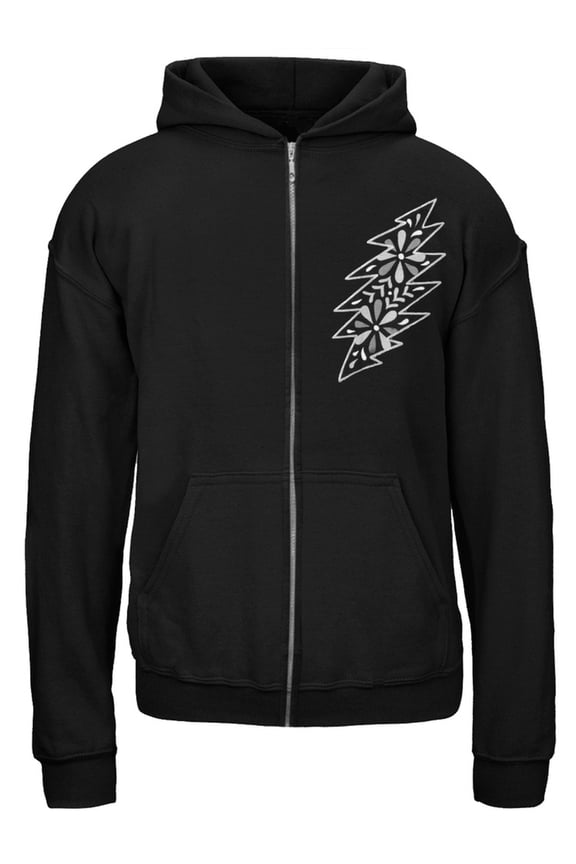 Grateful Dead - Black & White Calaveras Black Youth Zip Hoodie - Youth Medium