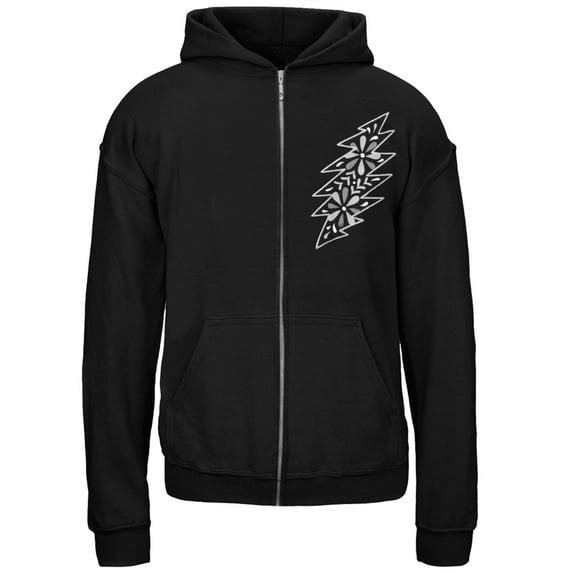 Grateful Dead - Black & White Calaveras Black Youth Zip Hoodie - Youth Small