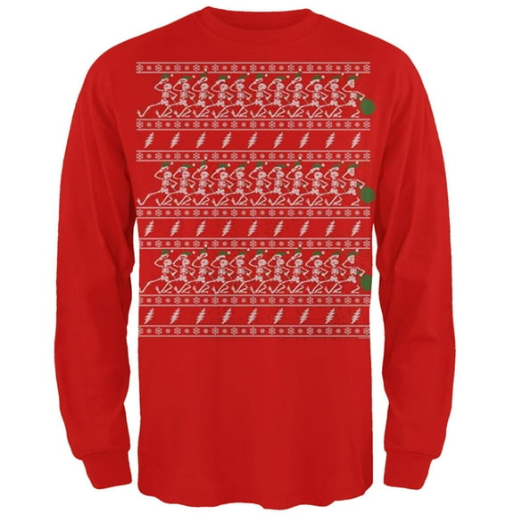Grateful Dead - Dancin Skeletons Xmas Sweater Mens Long Sleeve T Shirt