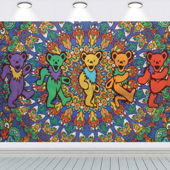 Grateful Dead Dancing Bears Taspestry Wall Decor Party Supplies Background BackdropBanner Poster Decor Decorations