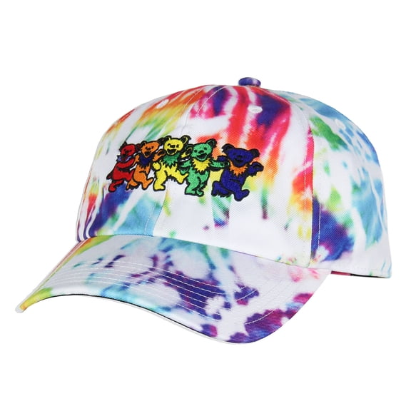 Grateful Dead Embroidered Dancing Bears Tie-Dye Adjustable Snapback Adult Dad Hat Cap OSFM