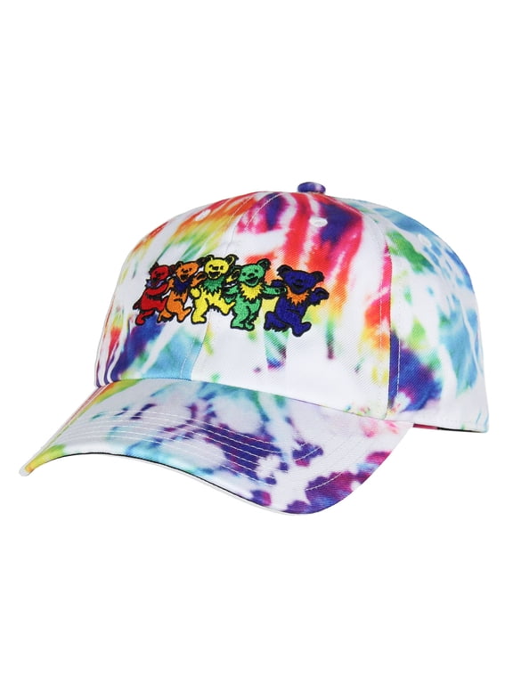 Embroidered Dancing Bears Tie-Dye Adjustable Snapback Adult Dad Hat Cap OSFM