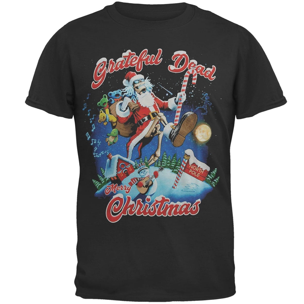 Men's Grateful Dead High Steppin Christmas T-shirt Medium Black