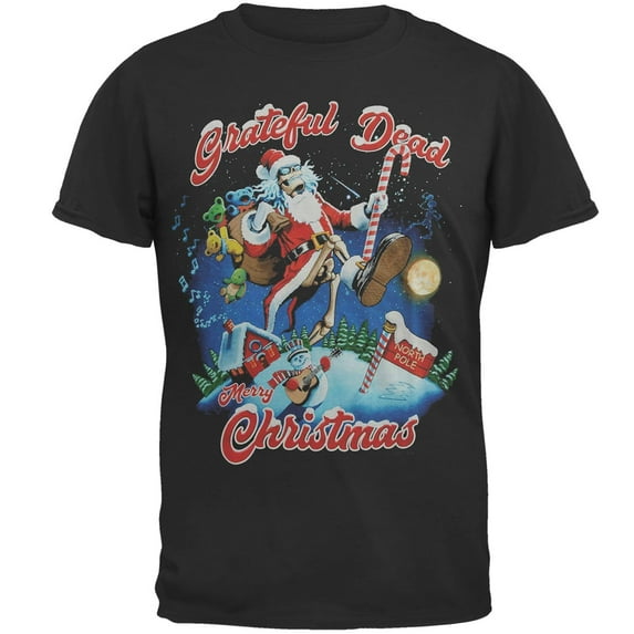Men's Grateful Dead High Steppin Christmas T-shirt Large Black
