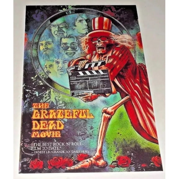 Grateful Dead Jerry Garcia / Bob Weir The Movie 1976 Color Poster 19" x 13"