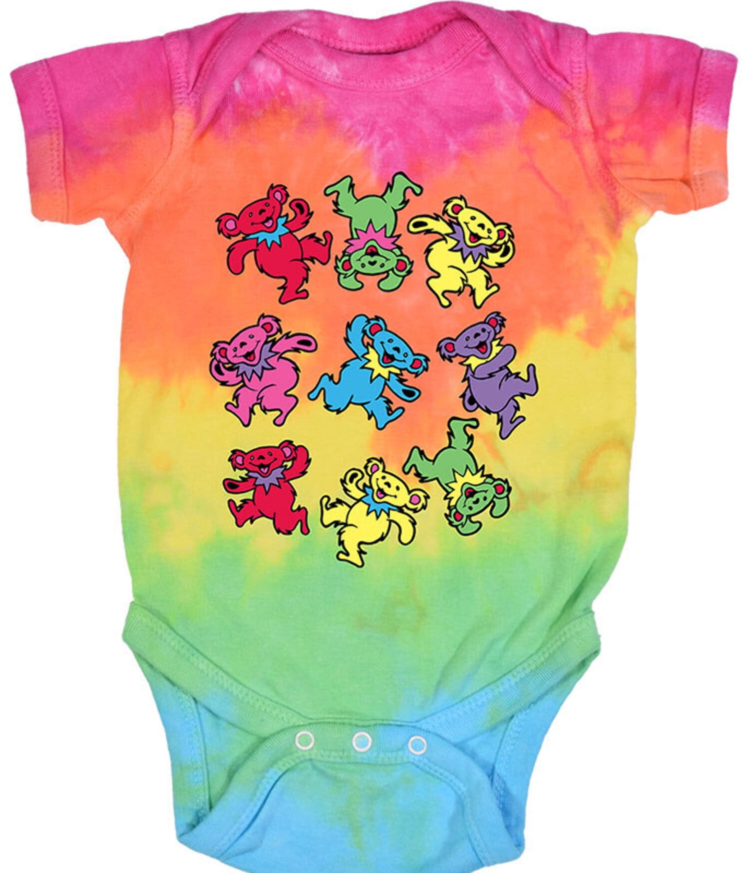 Grateful Dead Kids Spiral Bears Tie Dye Onesie