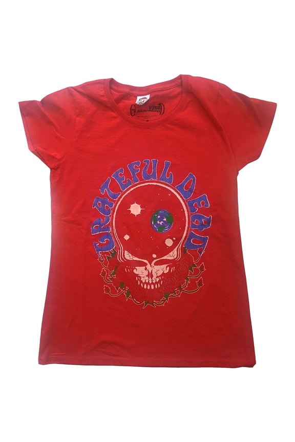 Grateful Dead Ladies T-Shirt: Space Your Face & Logo (X-Large)
