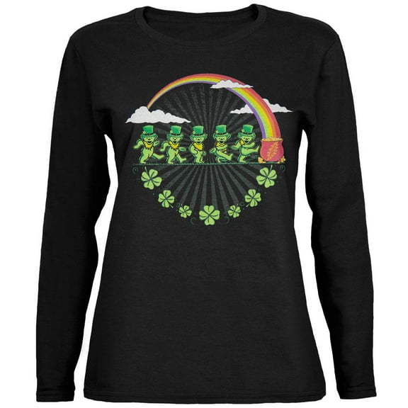 Grateful Dead - Leprechaun Bears Black Juniors Long Sleeve T-Shirt - Small