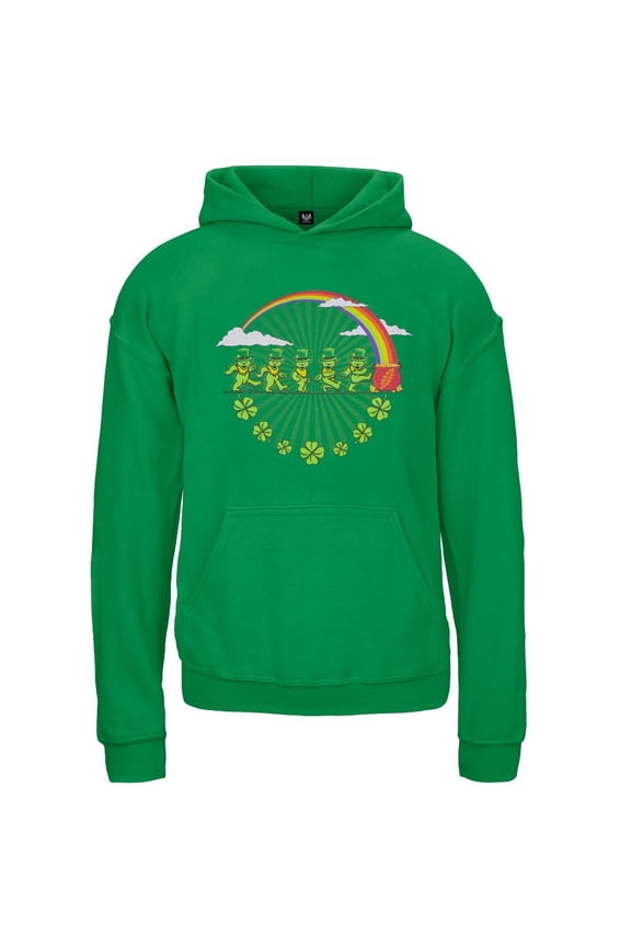 - Leprechaun Bears Kelly Green Youth Hoodie - Youth Small