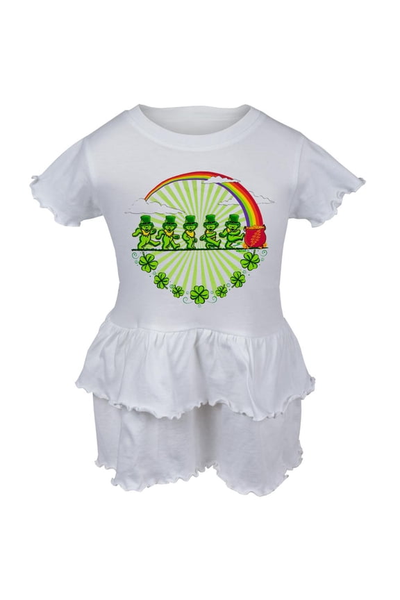 - Leprechaun Bears White Infant Ruffle Dress - 18 month