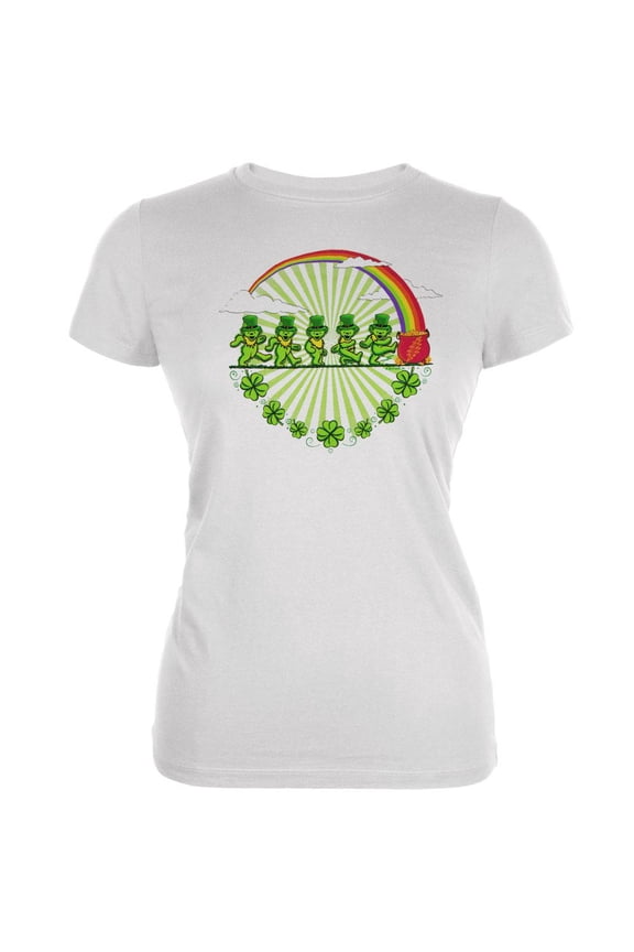 - Leprechaun Bears White Juniors T-Shirt - X-Large