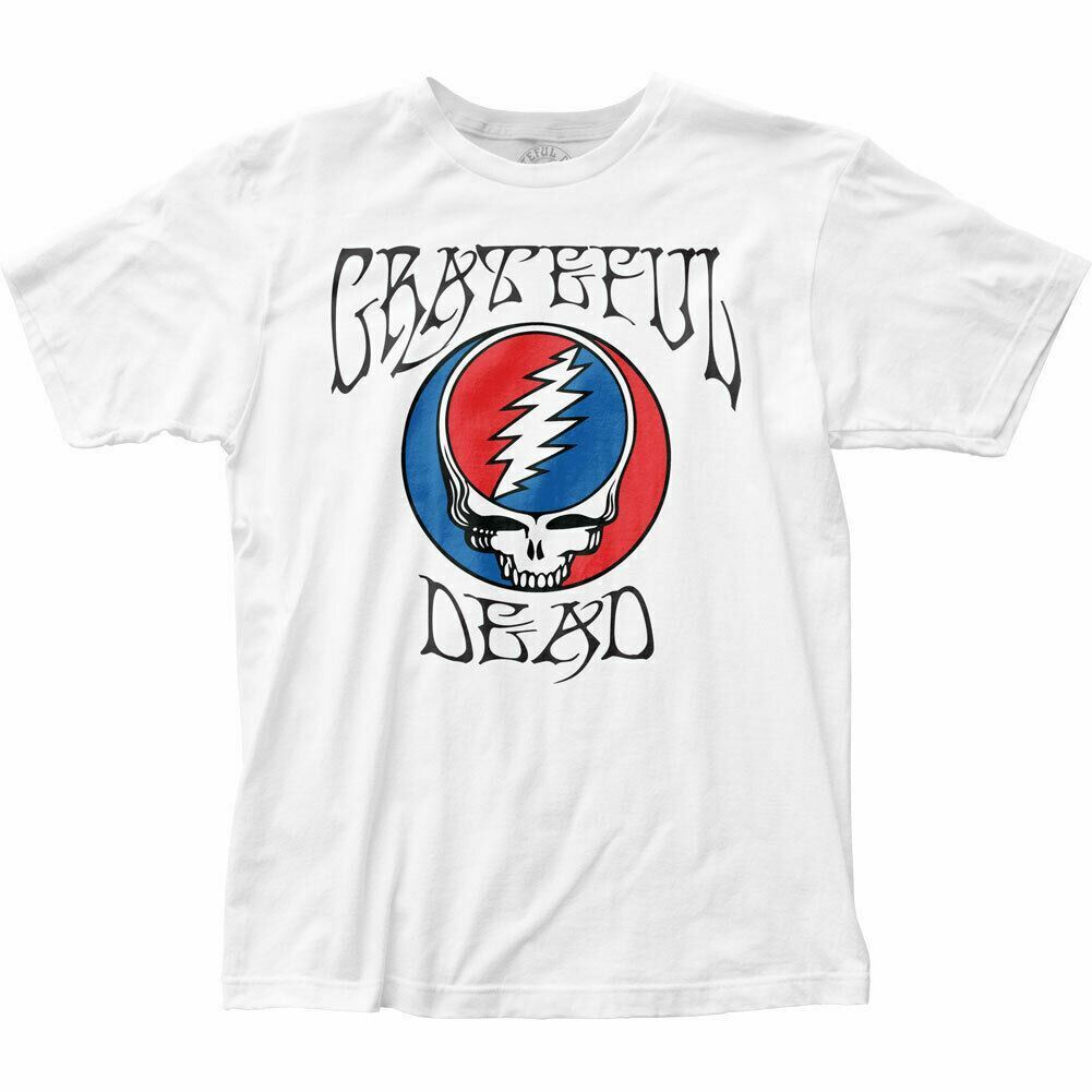 Grateful Dead Skull T-Shirt For Men - Licensed Rock Band Tee, 100% Cotton, Black, Short Sleeve (S-2XL)