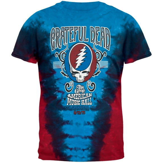 Grateful Dead Men's American Music Hall Tie Dye Short Sleeve T Shirt